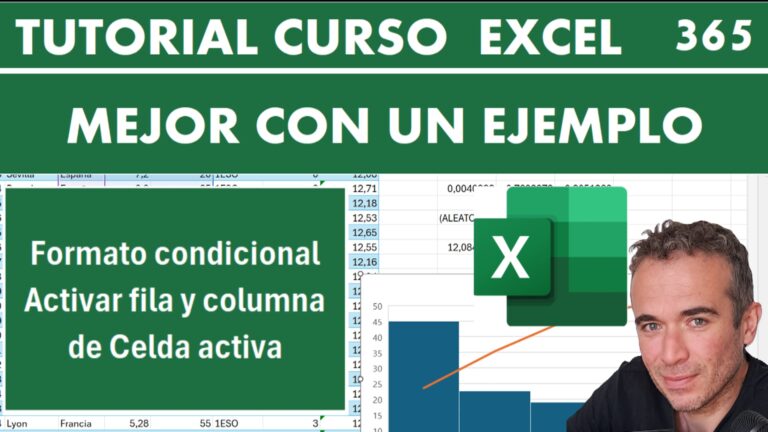 Cómo resaltar fila y columna en Excel con formato condicional